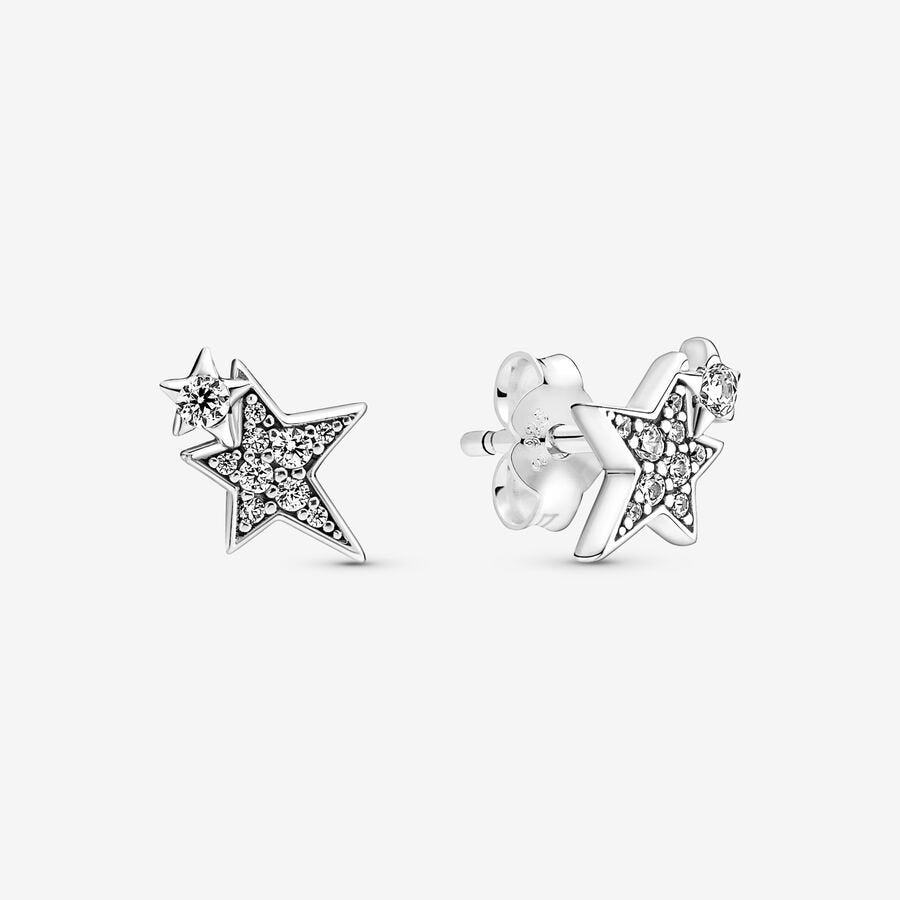 Pandora Asymmetric Stars Stud Earrings - 290012C01