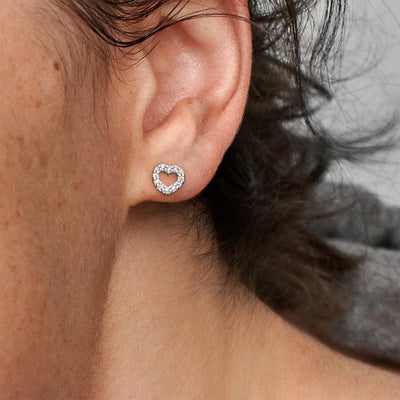 Pandora Open Heart Stud Earrings - 290528CZ