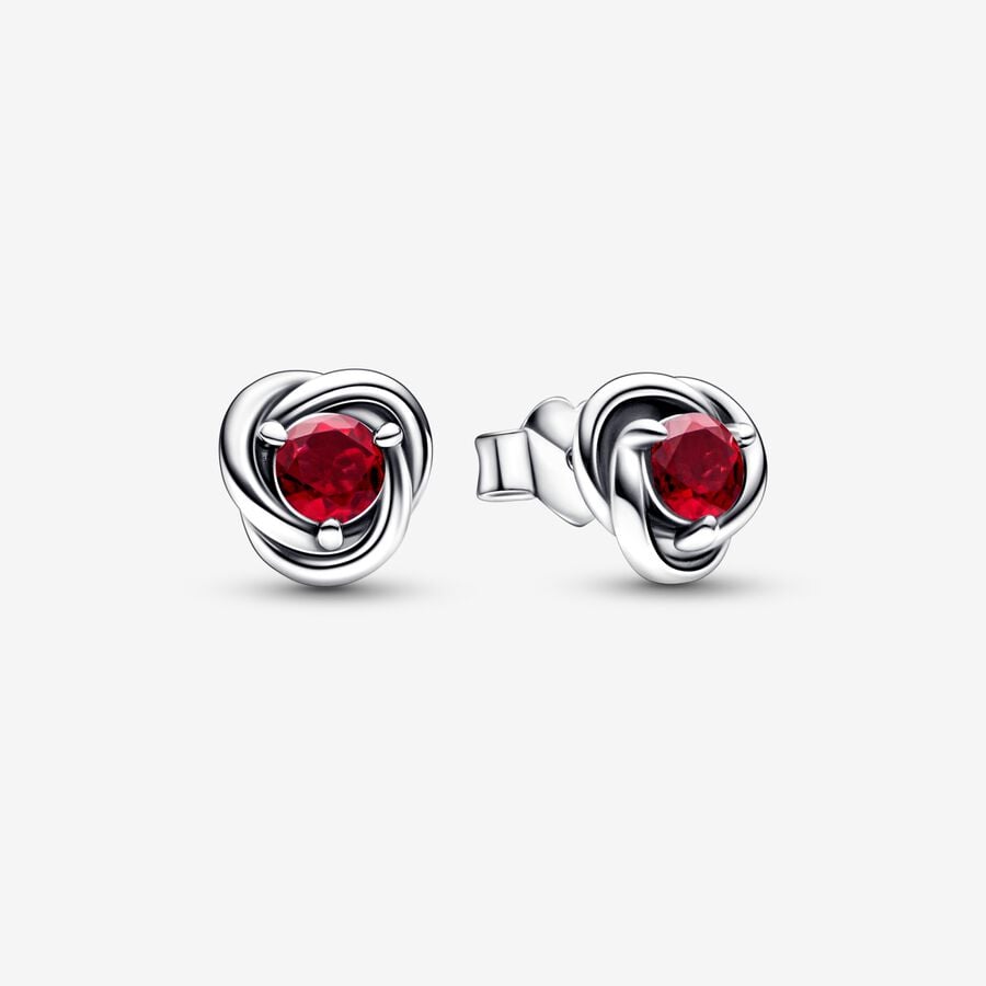 Pandora July Red Eternity Circle Stud Earrings - 292334C01