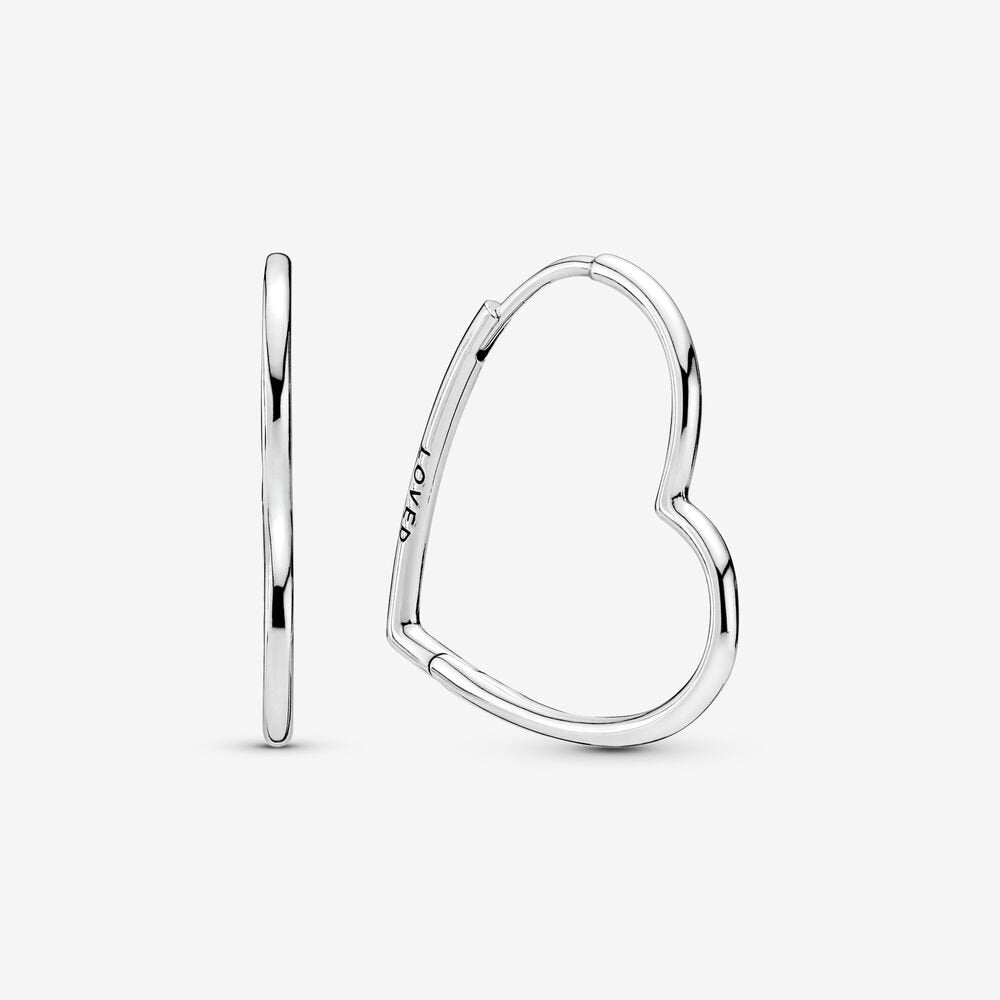 Pandora Asymmetrical Heart Hoop Earrings - 297822
