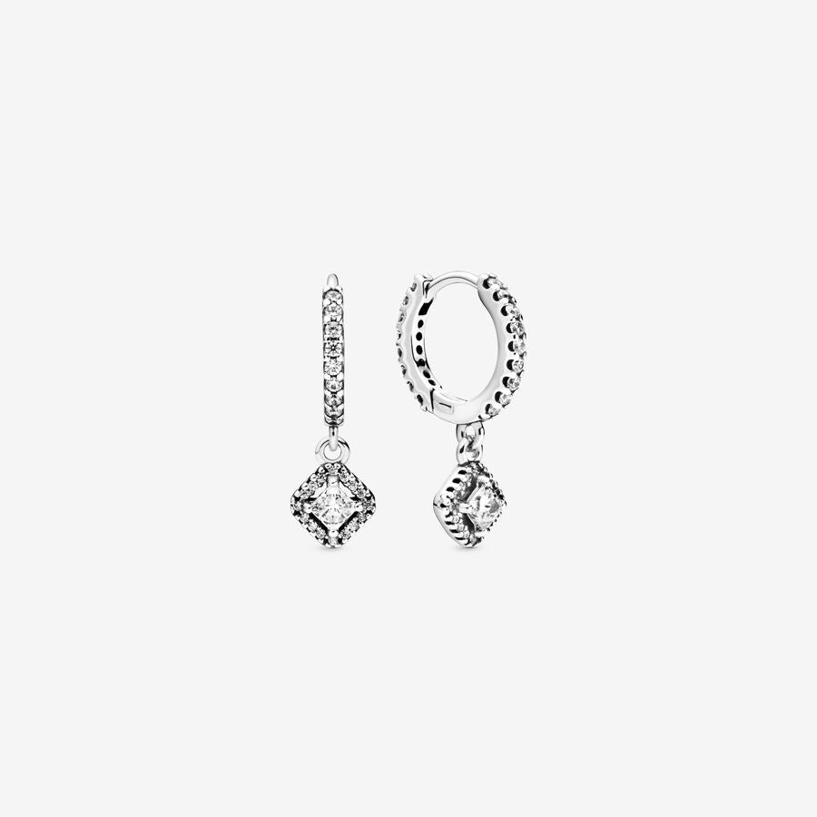 Pandora Square Sparkle Hoop Earrings - 298503C01