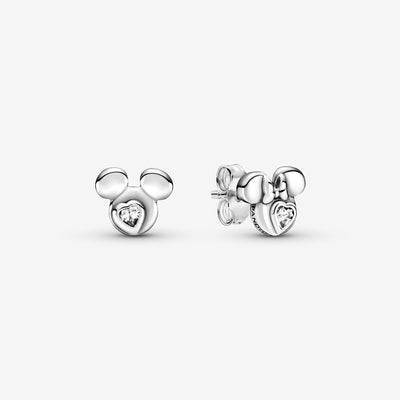 Pandora Mickey Mouse & Minnie Mouse Silhouette Stud Earrings - 299258C01