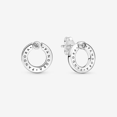 Pandora Pavé & Logo Circle Reversible Stud Earrings - 299486C01