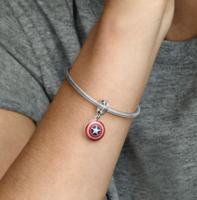 Marvel The Avengers Captain America Shield Dangle Pandora Charm - 790780C01