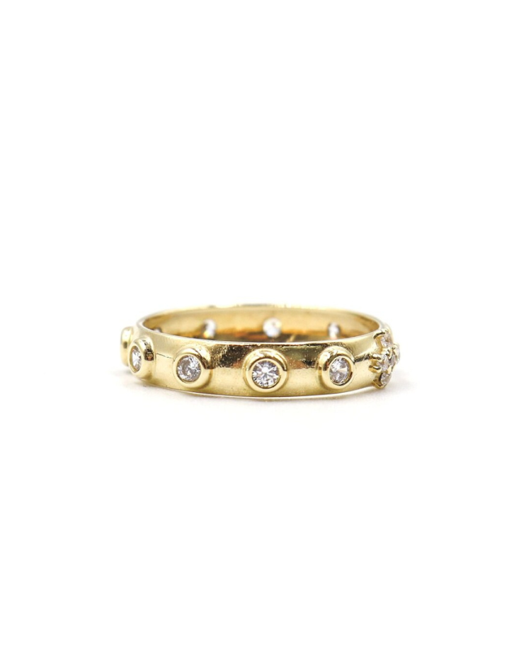 18 Karat Yellow Gold Rosary Ring