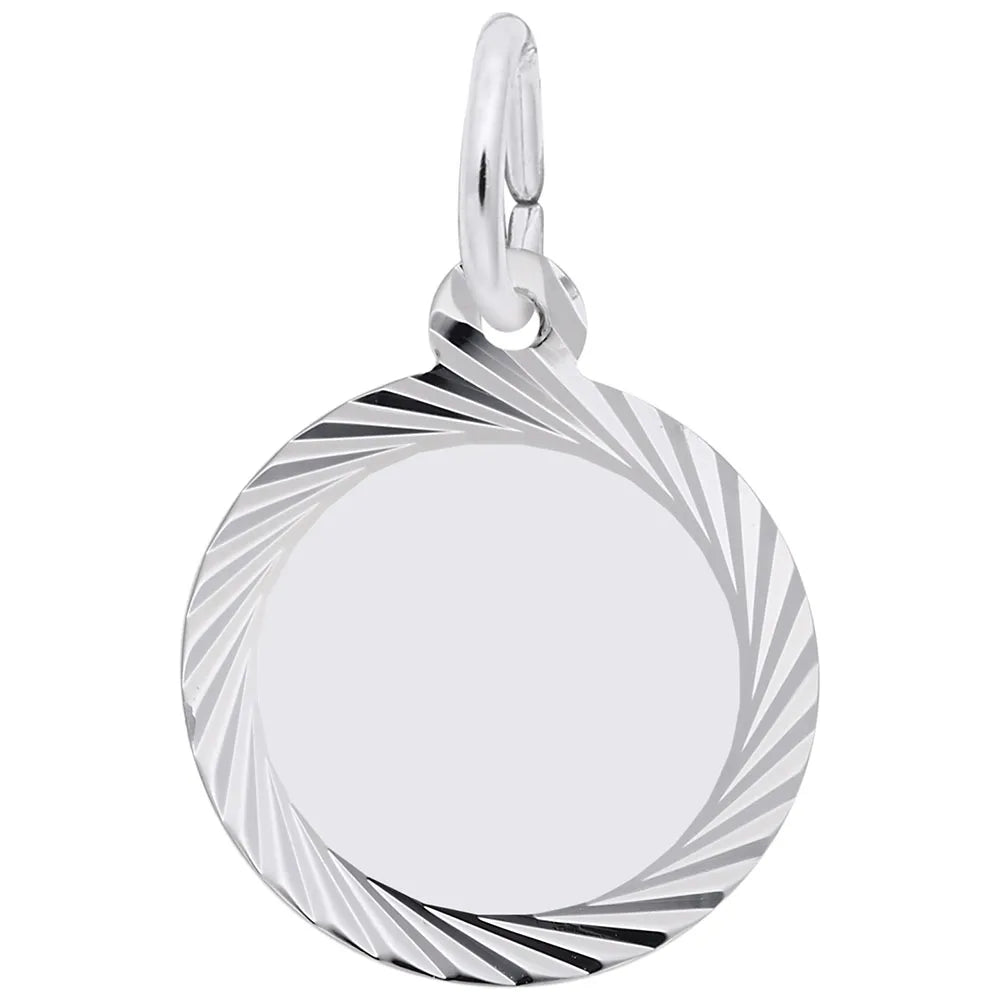 Sterling Silver Petite Faceted Disc Charm