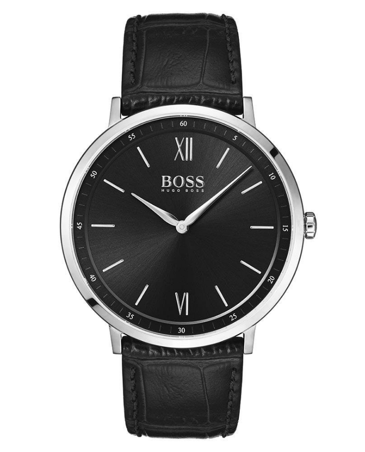 Hugo Boss Essential Black Leather Quartz Watch - 1513647