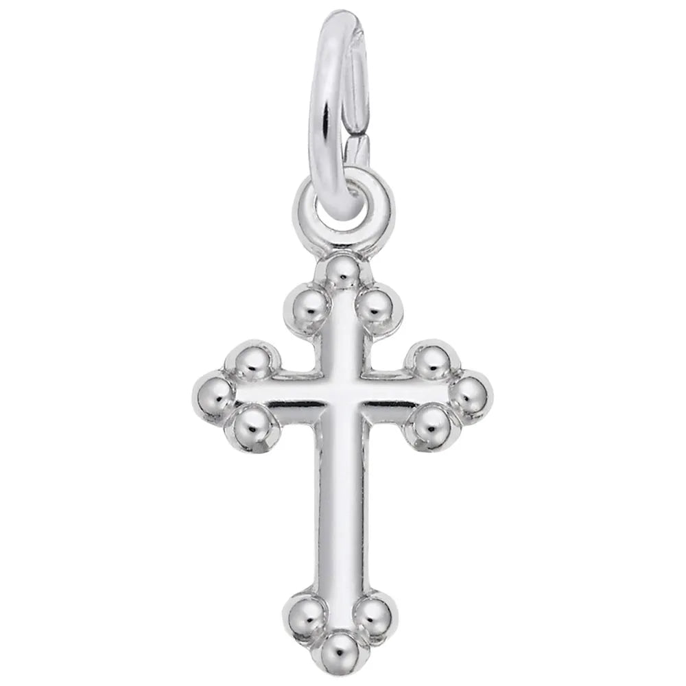 Sterling Silver Accented Cross Charm