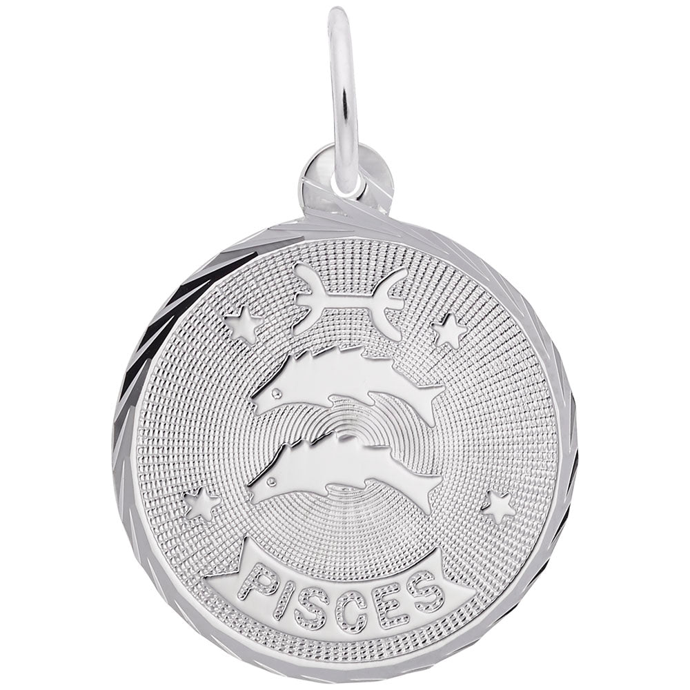 Sterling Silver Pisces Disc Charm