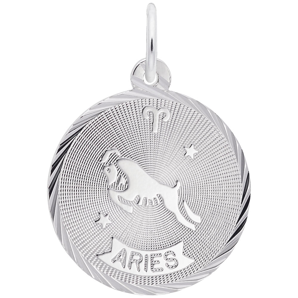 Sterling Silver Aries Disc Charm