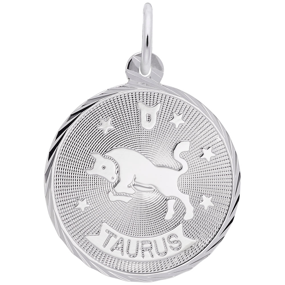 Sterling Silver Taurus Disc Charm