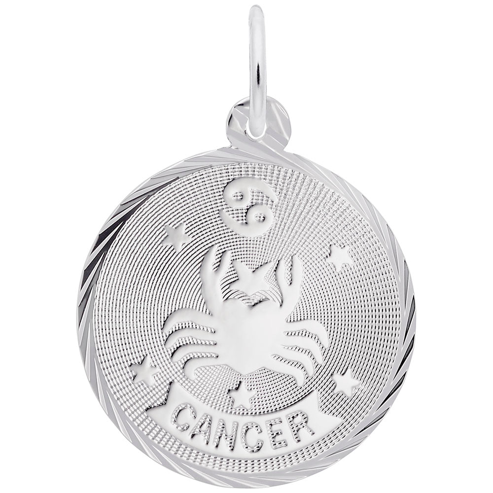 Sterling Silver Cancer Constellation Disc Charm