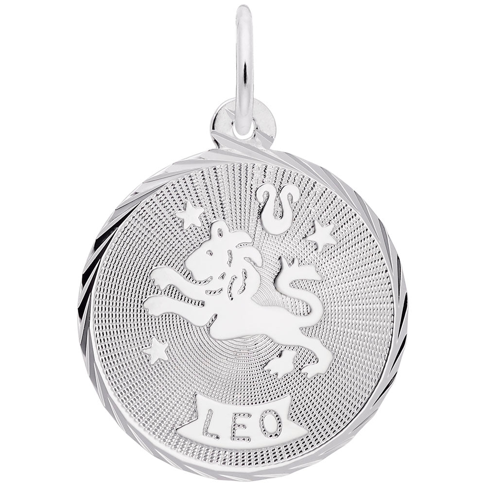 Sterling Silver Leo Constellation Disc Charm