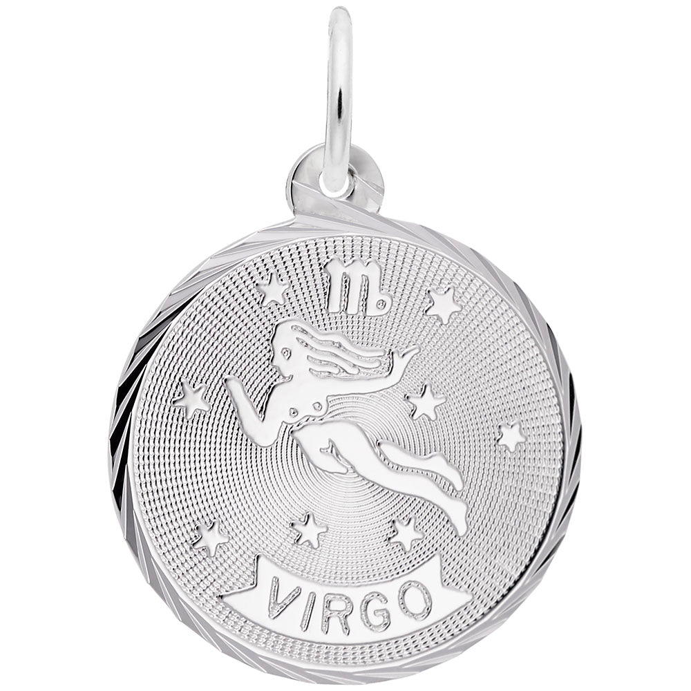 Sterling Silver Virgo Constellation Disc Charm