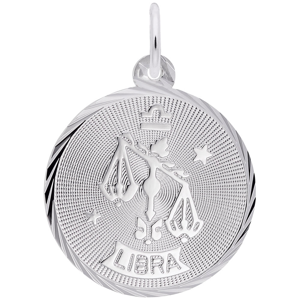 Sterling Silver Libra Constellation Disc Charm
