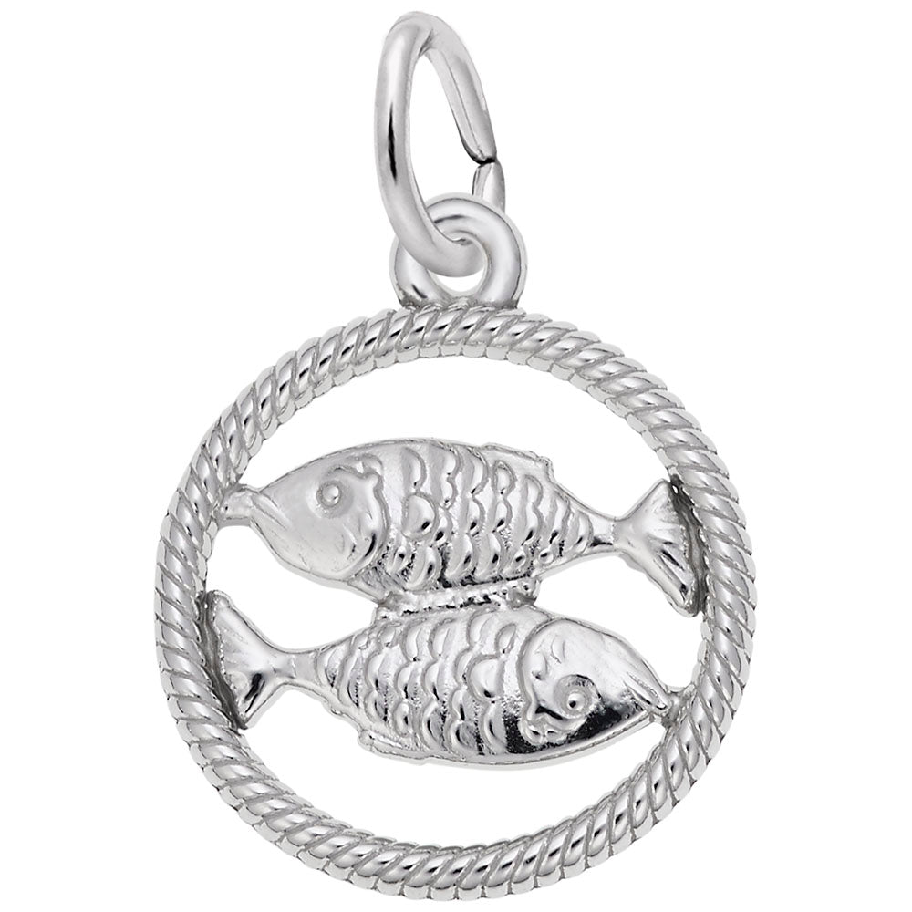 Sterling Silver Pisces Ring Charm