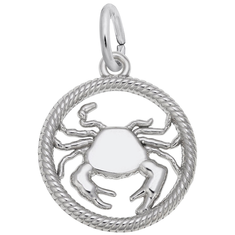 Sterling Silver Cancer Crab Ring Charm