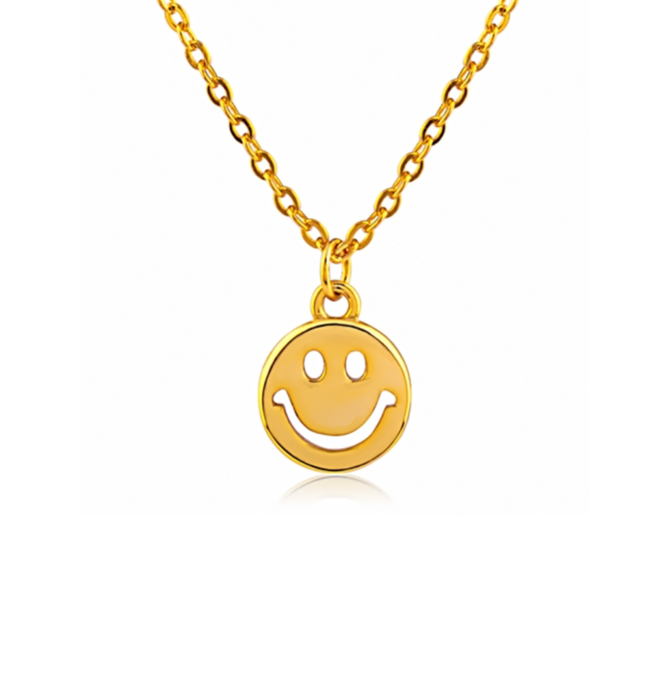 Gold Plated Happy Face Necklace