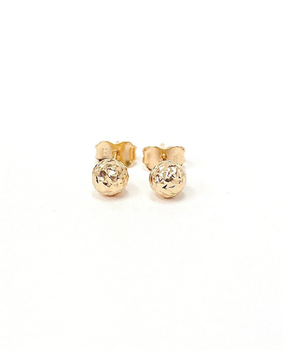 10 Karat Gold Sparkle Cut 5mm Stud Earrings
