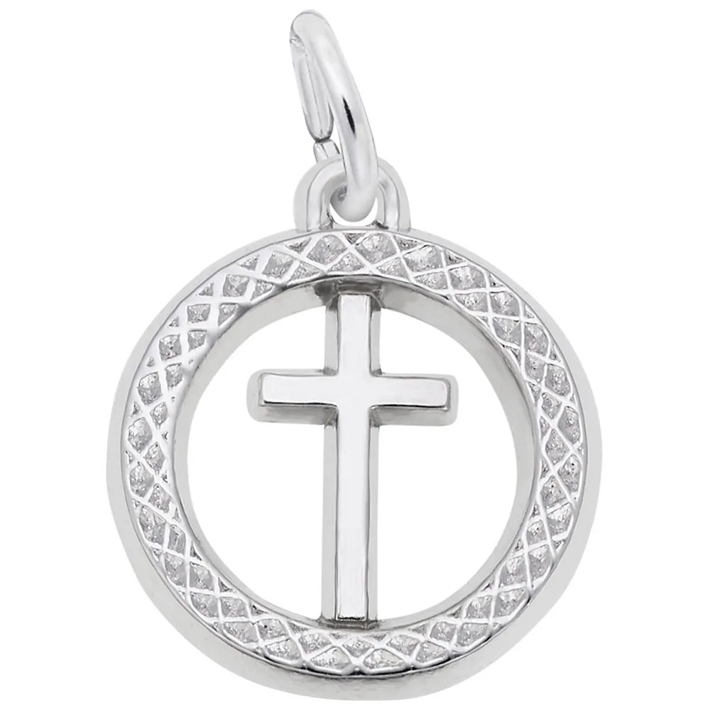Sterling Silver Cross Circle Charm