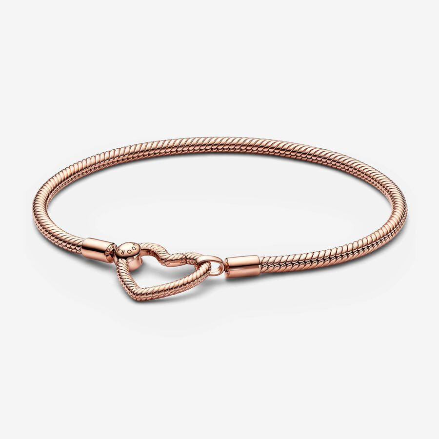 Pandora Heart Closure Snake Chain Bracelet-582257C00
