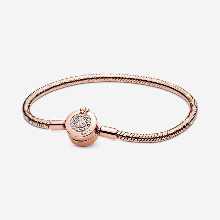 Pandora Sparkling Crown O Snake Chain Bracelet - 589046C01 – Kavar