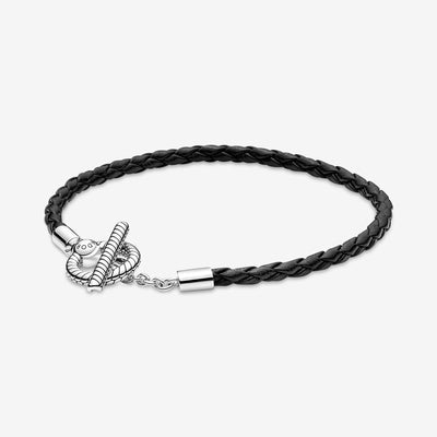 Pandora Braided Leather T-bar Bracelet - 591675C01