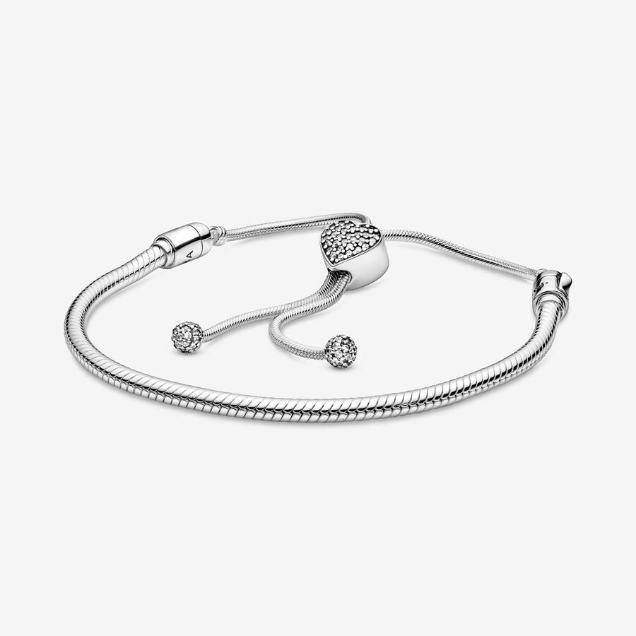 Pandora Moments Heart Clasp Slider Bracelet-591680C01-2