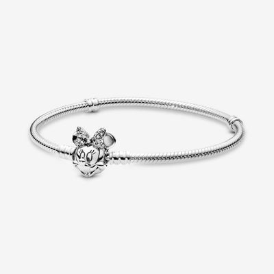 Pandora Disney Pavé Minnie Mouse Clasp Snake Chain Bracelet - 597770CZ