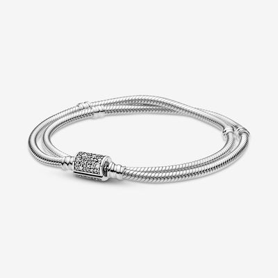 Pandora Double Wrap Barrel Clasp Snake Chain Bracelet - 599544C01