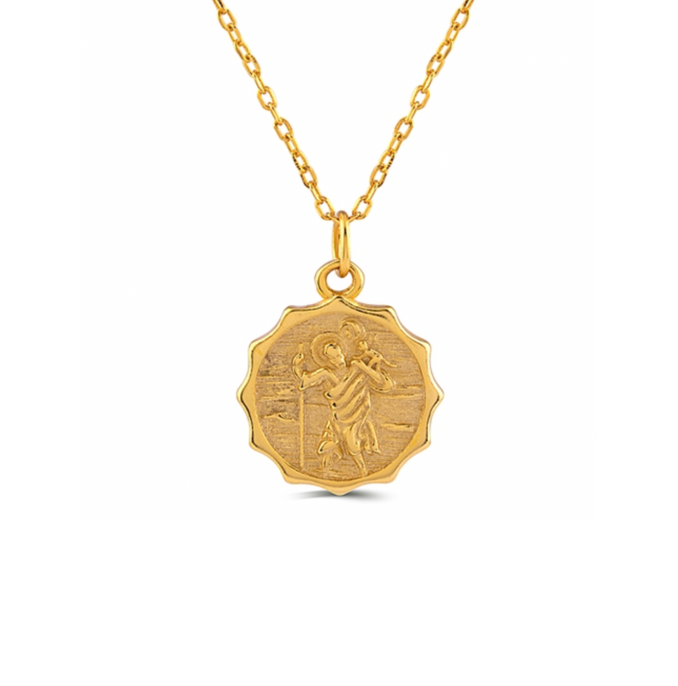Silver Gold Plated St.Christopher Necklace