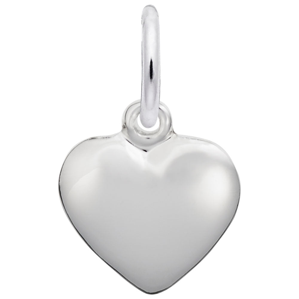 Sterling Silver Small Puffed Heart Charm