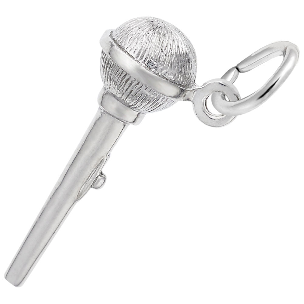 Sterling Silver Microphone Charm