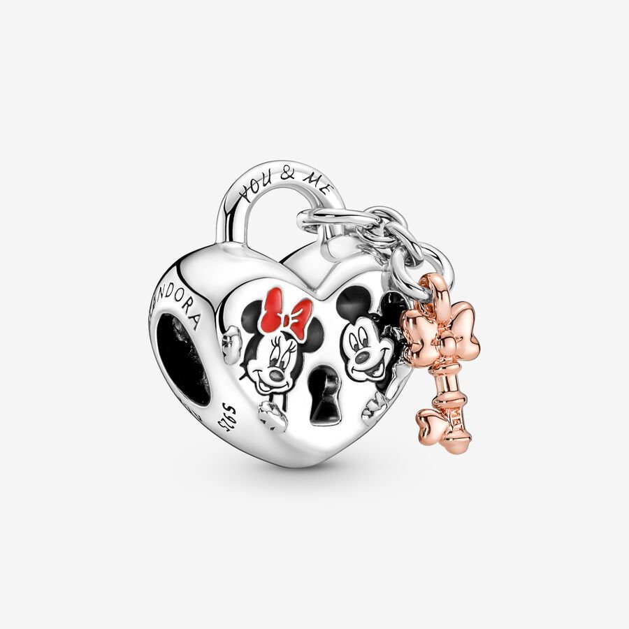 Pandora Disney Mickey Mouse & Minnie Mouse Padlock Charm - 780109C01