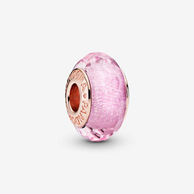 Faceted Pink Murano Glass Pandora Charm - 781650