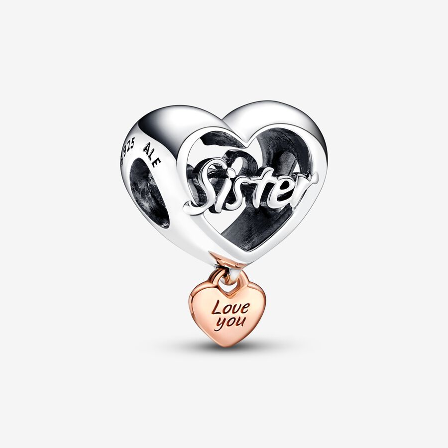 Pandora Love You Sister Heart Charm - 782244C00