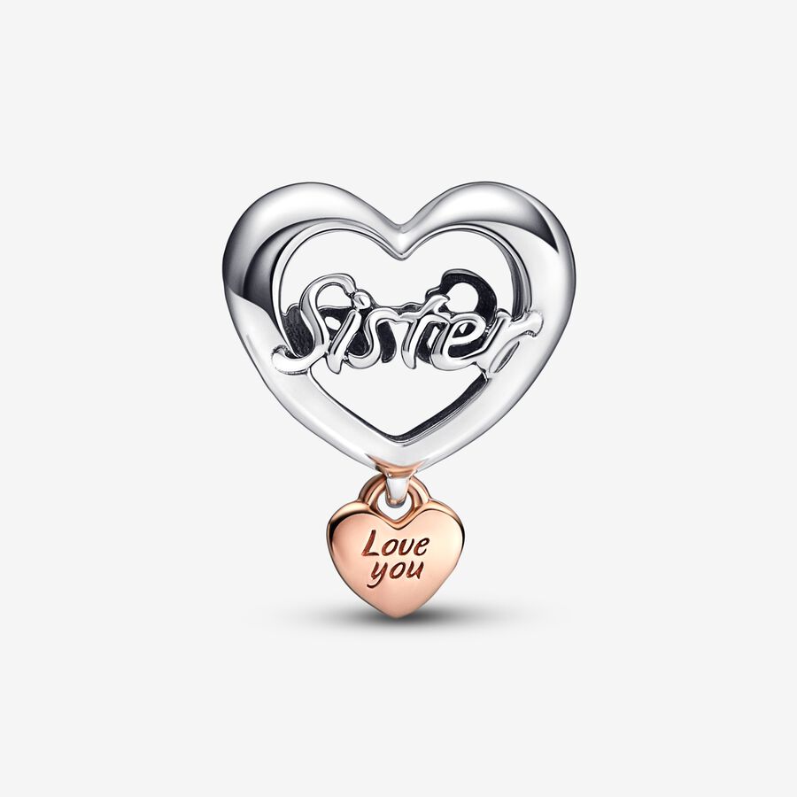 Pandora Love You Sister Heart Charm - 782244C00
