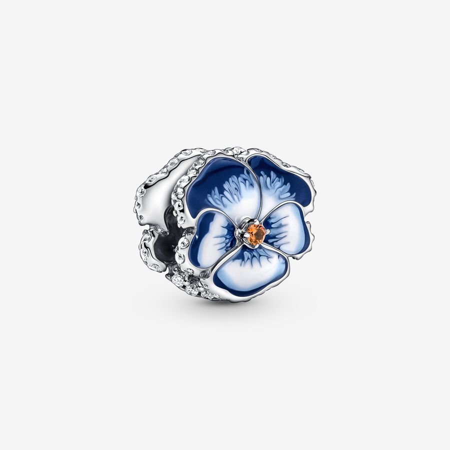 Pandora Blue Pansy Flower Charm - 790777C02