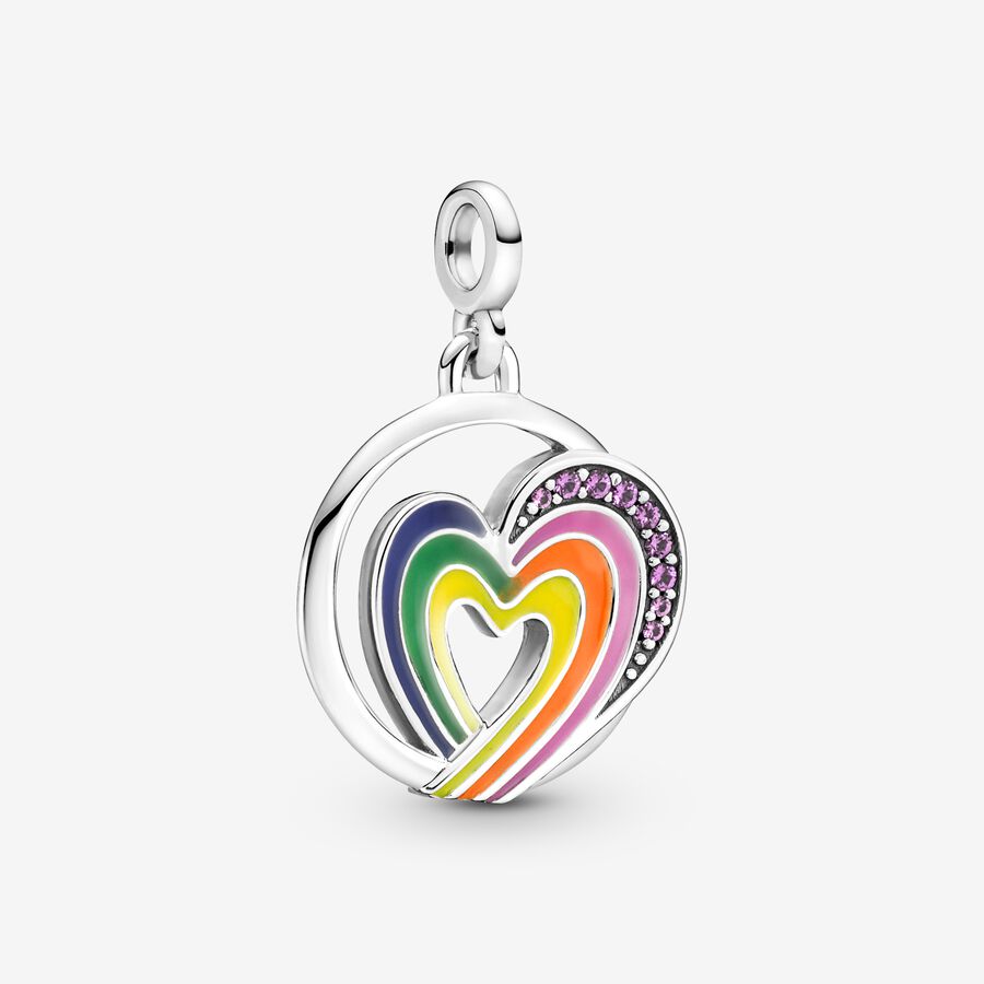 Pandora ME Rainbow Hearts of Freedom Medallion Pendant 791793C01