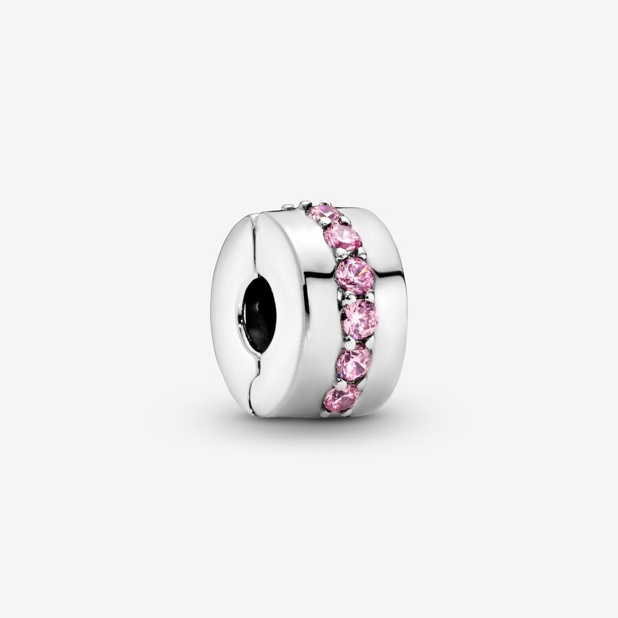 Pandora Pink Sparkle Clip Charm - 791972PCZ