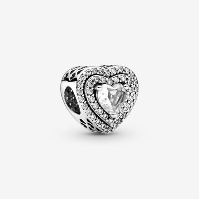 Pandora Sparkling Levelled Hearts Charm-799218C01