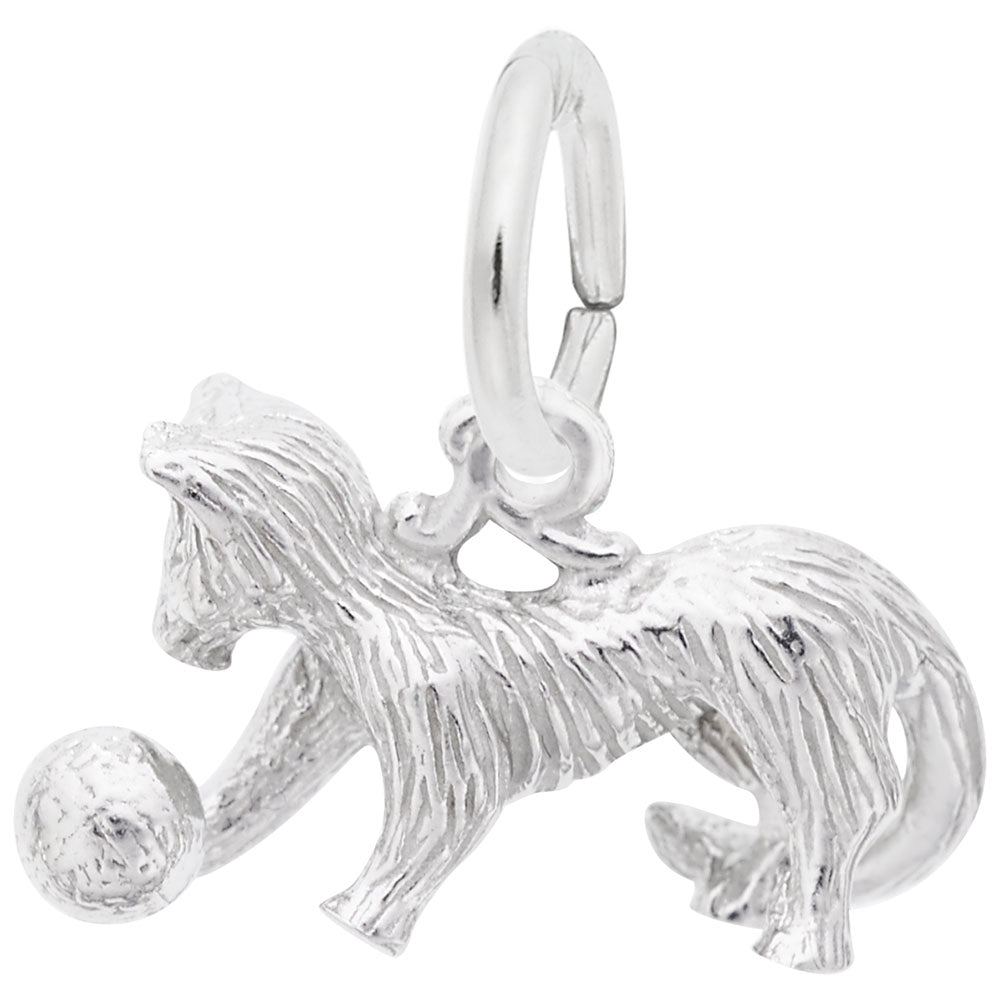 Sterling Silver Playful Cat Charm