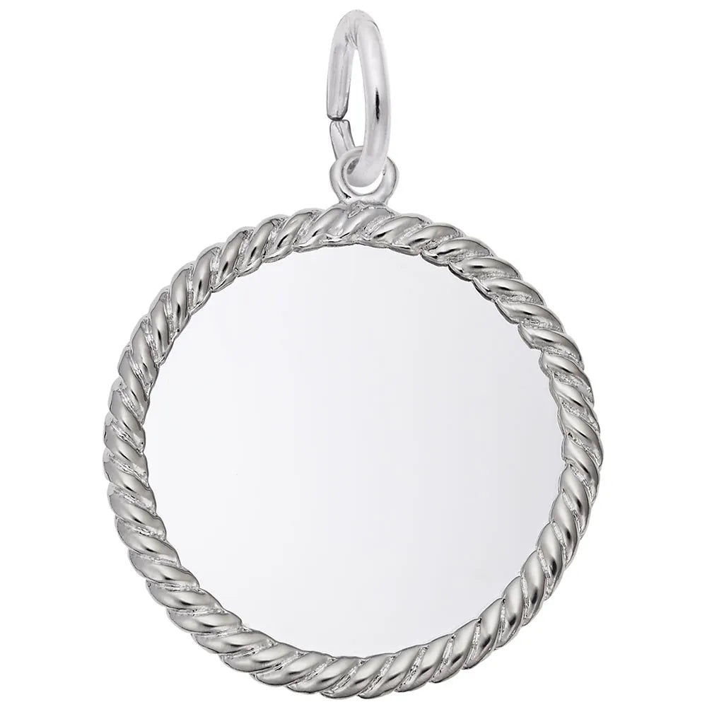 Sterling Silver Small Rope Disc Charm