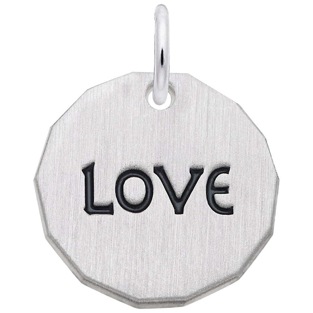 Sterling Silver Love Tag Charm