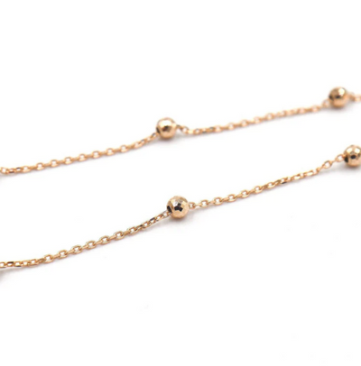 10 Karat Rose Gold Bead Necklace