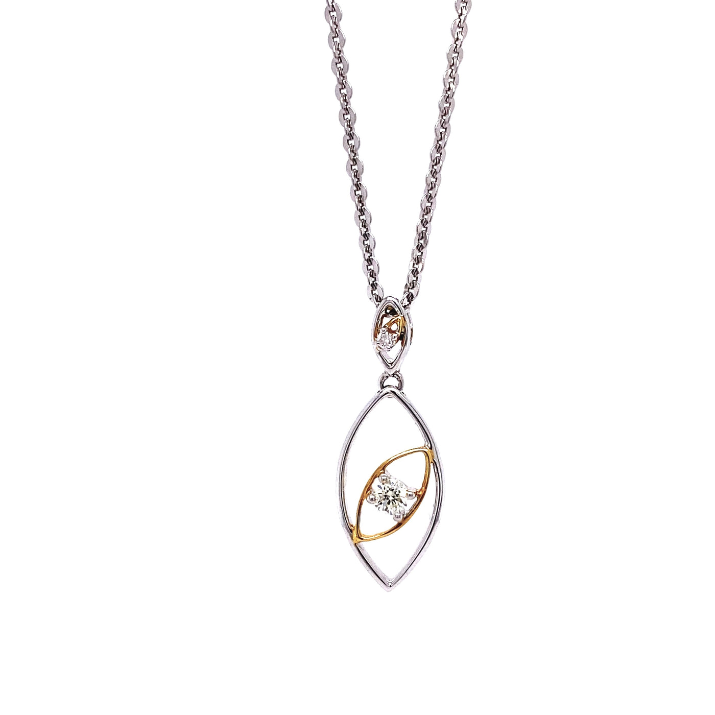 18 Karat Two-Tone Gold Diamond Necklace