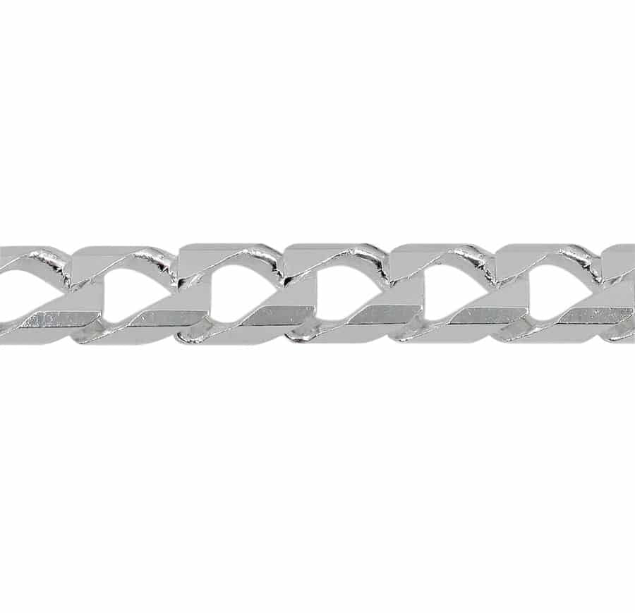 Sterling Silver Square Curb Chain-4.1mm