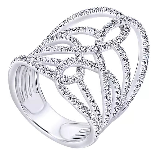 Gabriel & Co. 14 Karat White Gold Diamond Fashion Ring