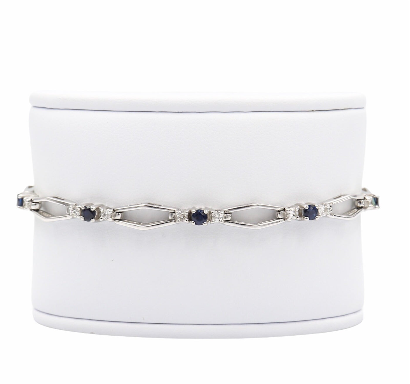 10 Karat White Gold Sapphire and Diamond Bracelet