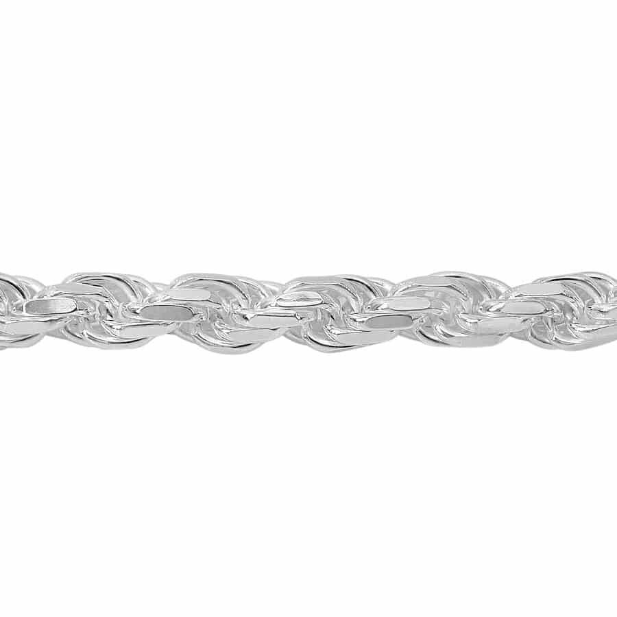 Sterling Silver Diamond Cut Rope Chain-3.7 mm